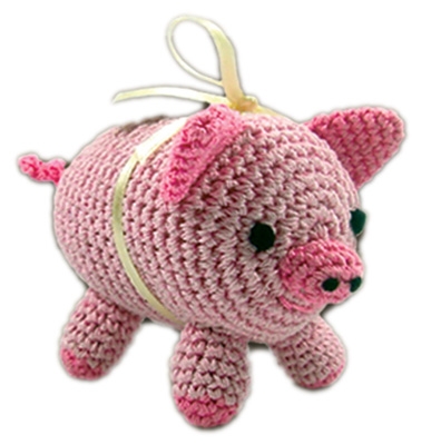 Knit Knacks Piggy Boo Organic Cotton Small Dog Toy